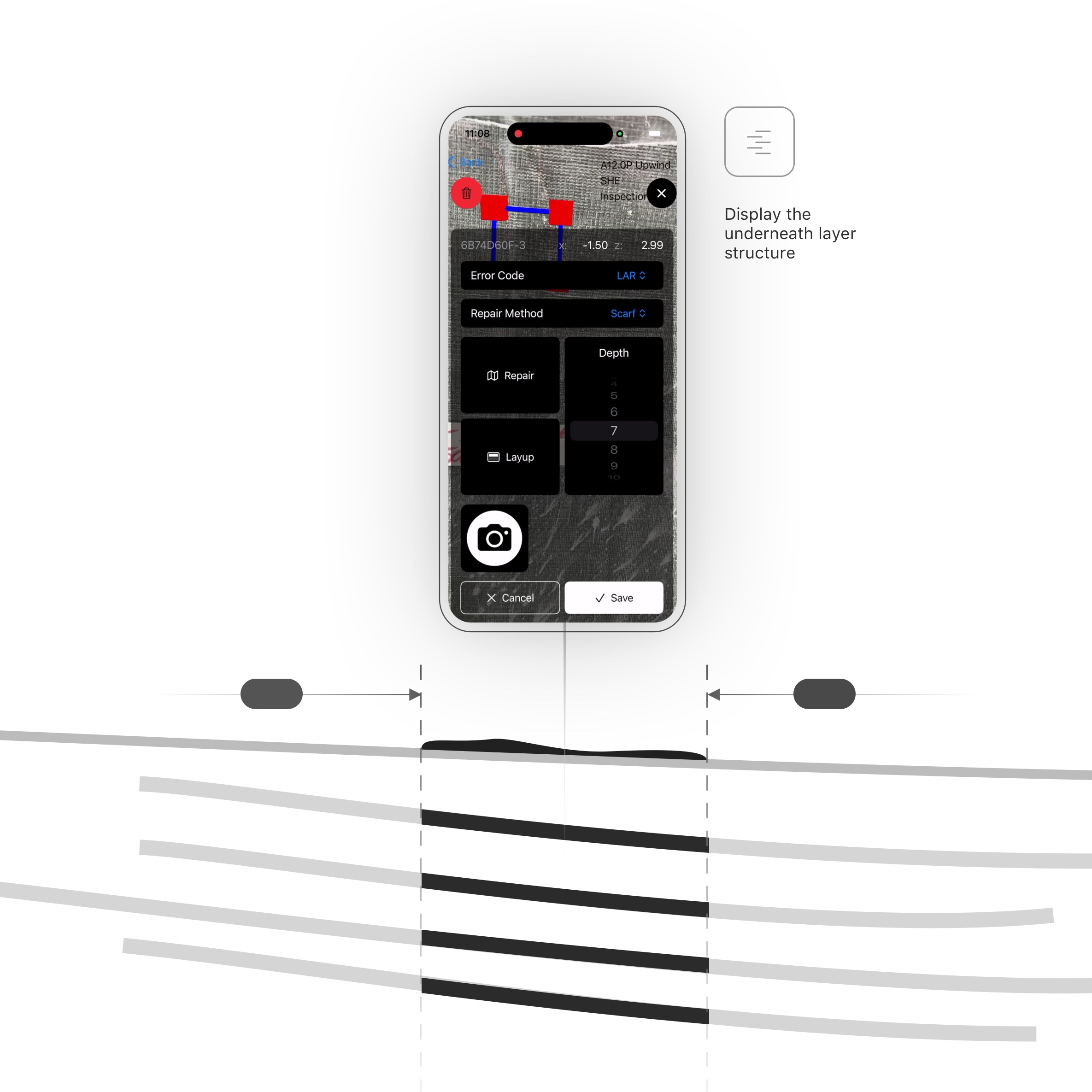 Layup Registration Table layer breakdown
